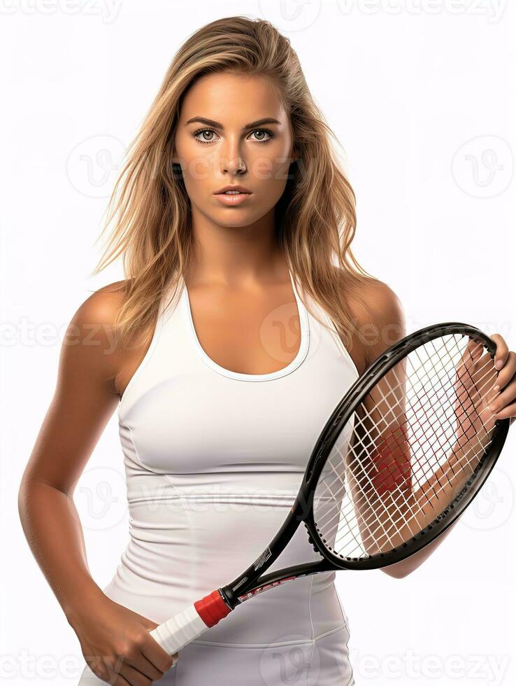 ai generiert Champion weiblich Tennis Spieler, ai generiert foto