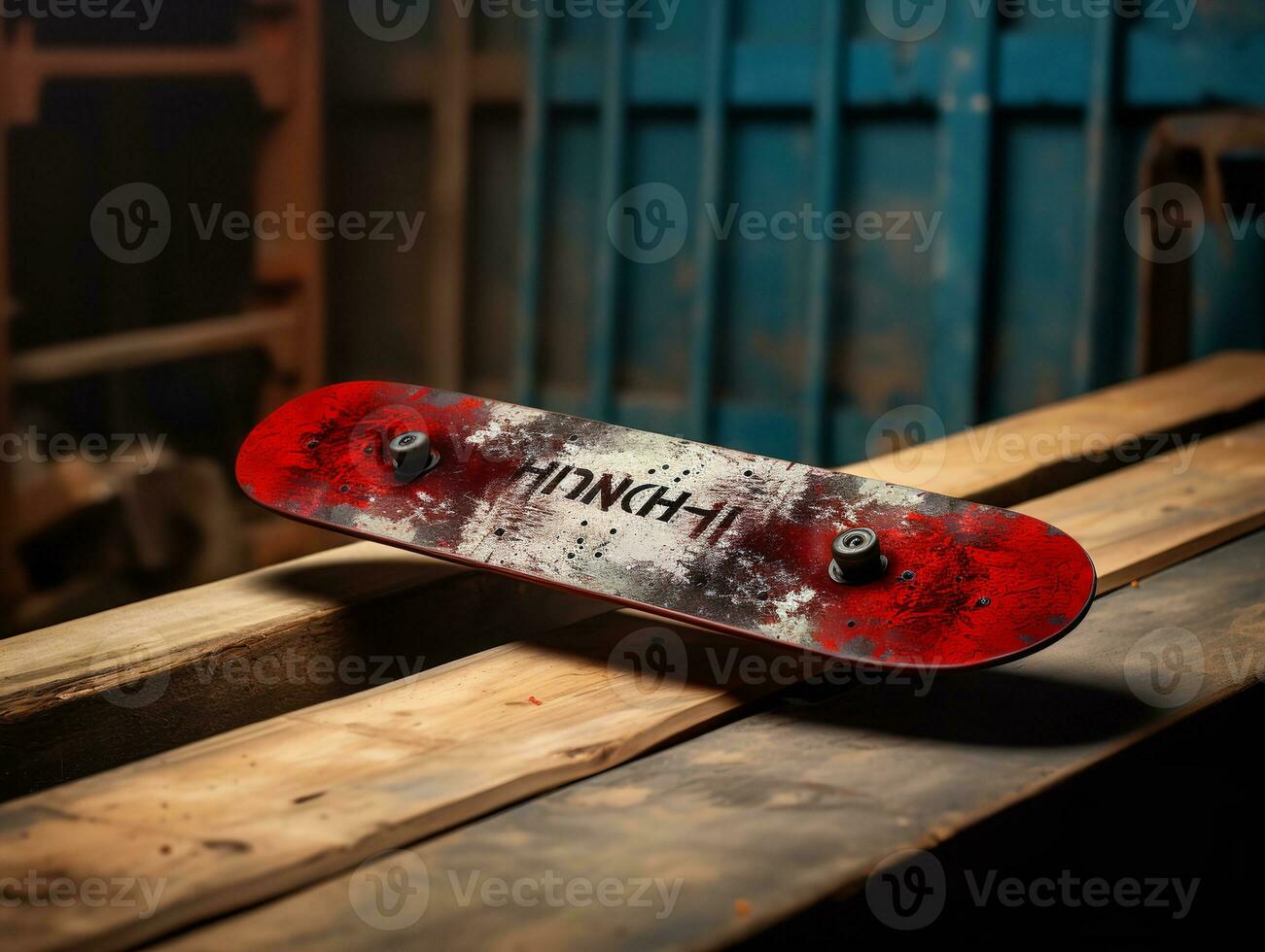 ai generiert modisch Skateboard Deck Attrappe, Lehrmodell, Simulation zum Sport und Lebensstil - - ai generiert foto