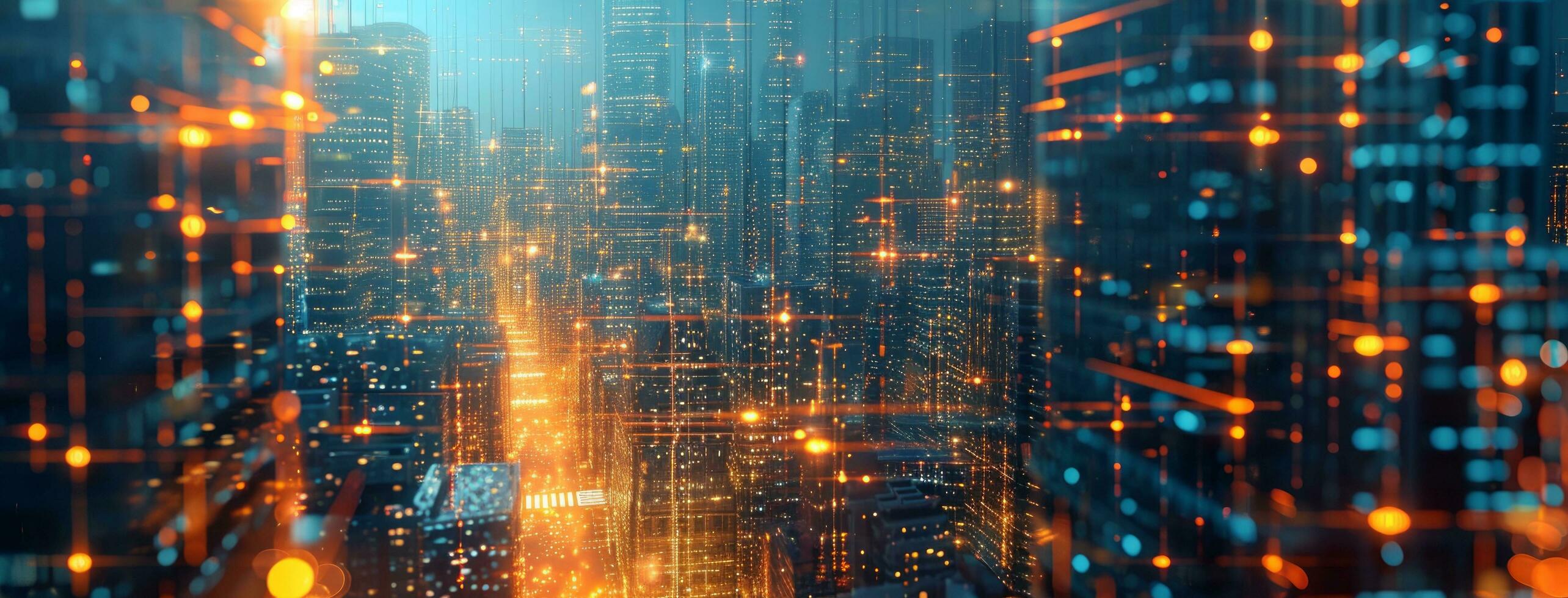 ai generiert ein Stadt im Verbindung mit ein Netzwerk foto