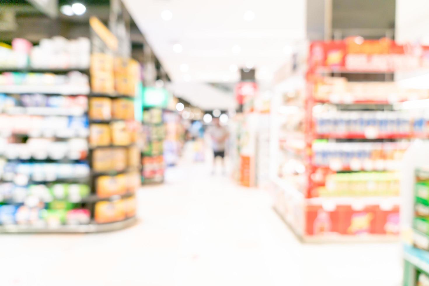 abstrakte Unschärfe und defokussierter Supermarkt für den Hintergrund foto