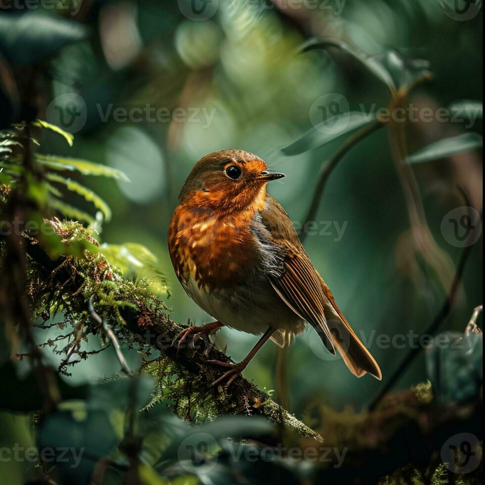 ai generiert fotografieren von ein schön bunt Vogel im das Amazonas Regenwald im Brasilien foto