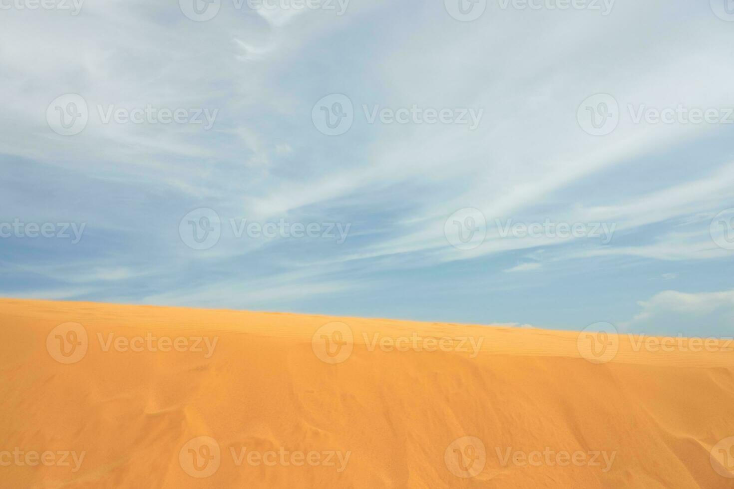 Sand Düne im das Wüste mit Wolken im das Hintergrund foto