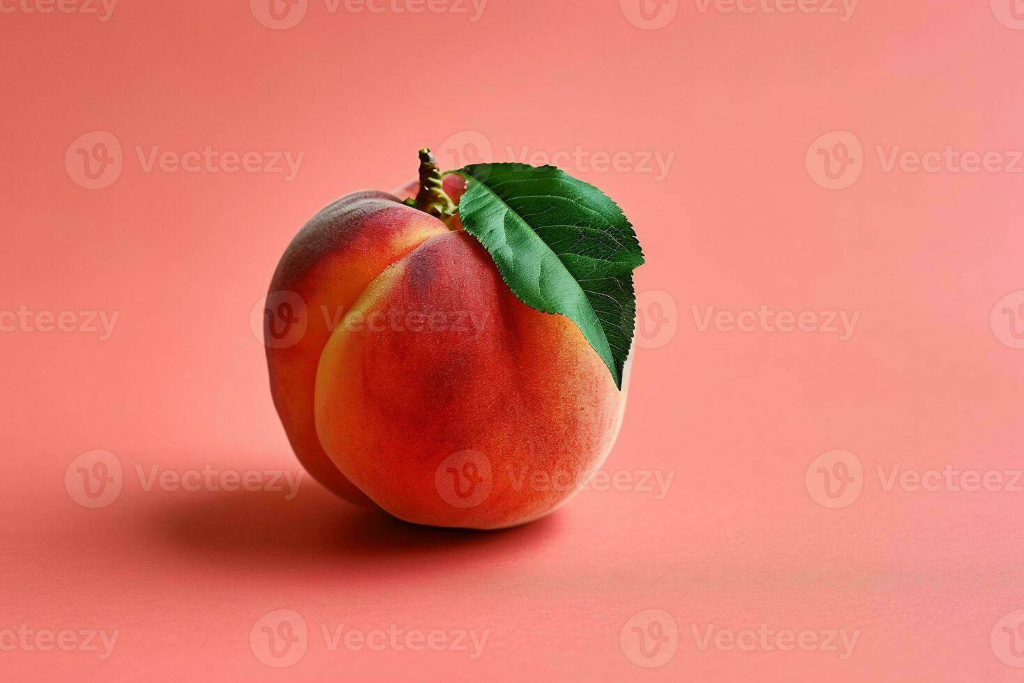 ai generiert ein Pfirsich Obst mit auf ein Pfirsich Farbe einfach Hintergrund foto