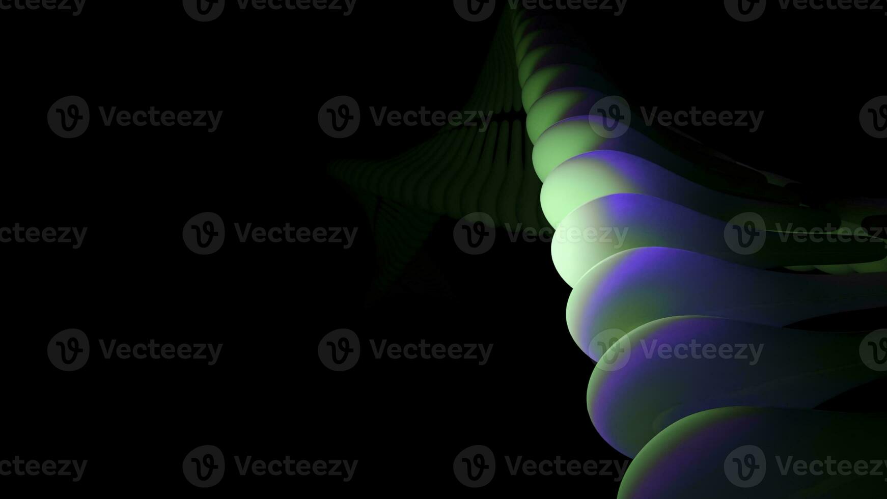 3d Spiral- Ändern Farbe Fluss. Design. modern stilvoll Animation mit 3d Eintauchen im ziehen um Spiral. 3d farbig DNA-Stil Spiral- bewegt sich auf schwarz Hintergrund foto