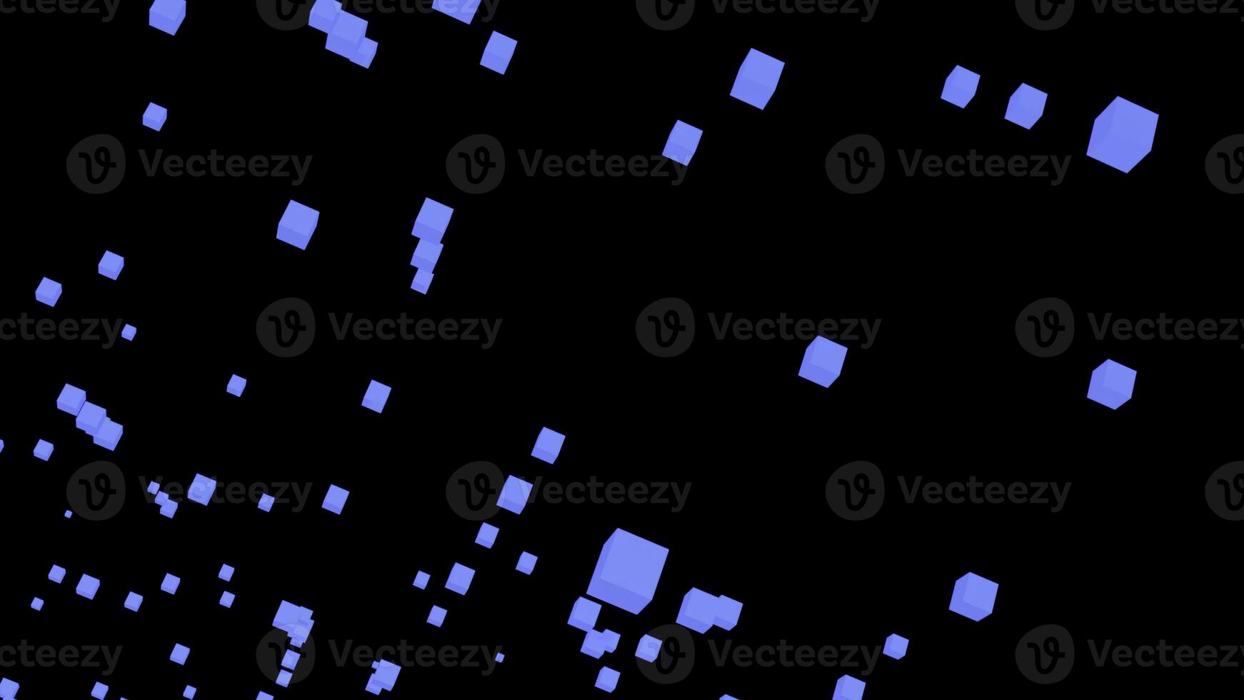 schwarz Hintergrund. Design. Weiß und Blau Würfel verringern und erhöhen, ansteigen ziehen um im anders Richtungen im das Animation foto