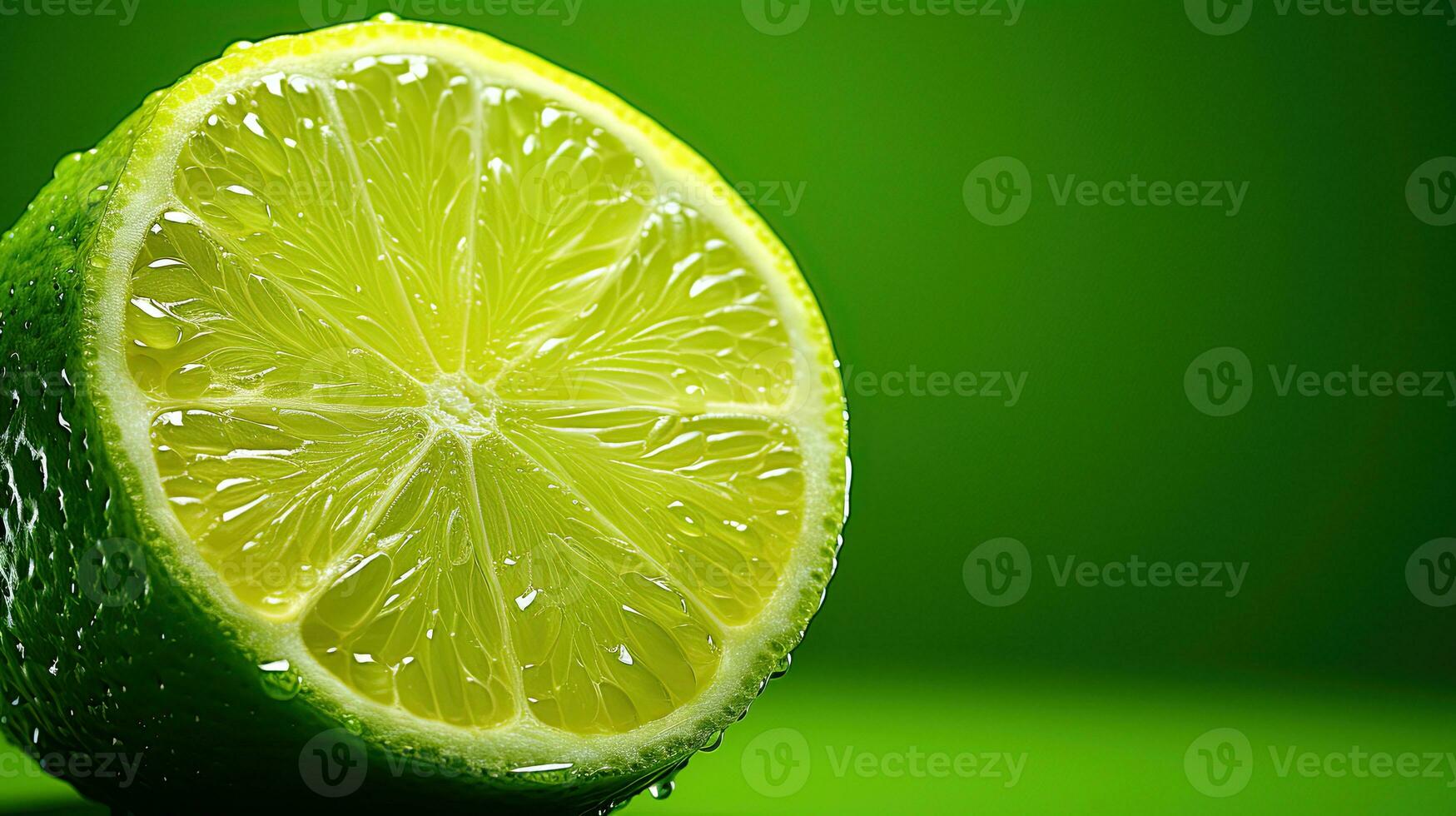 ai generiert Limette Zitrusfrüchte Früchte. schließen oben Schuss von nass Zitronen. erstellt mit generativ ai foto