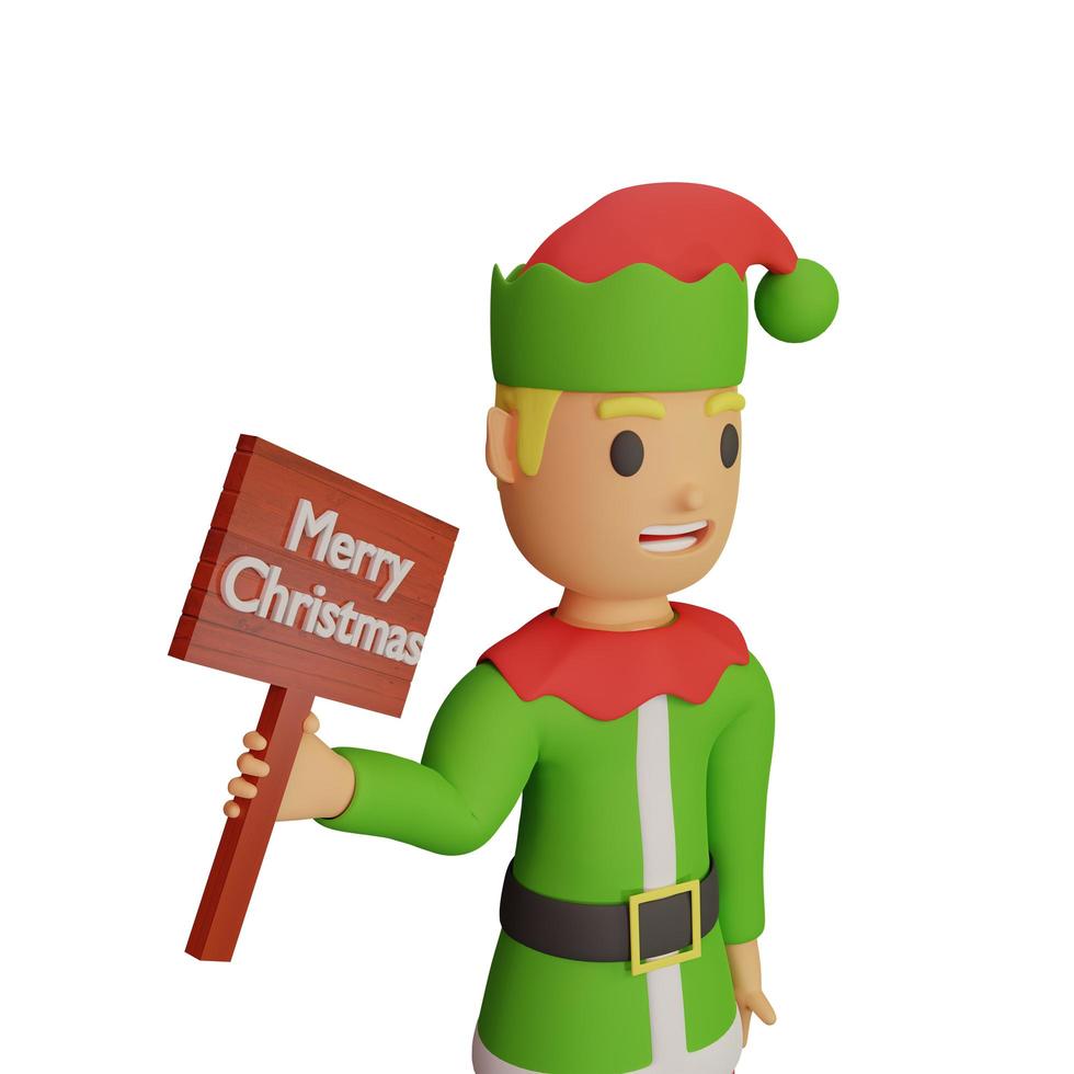 Santa Elfen Charakter mit Weihnachts- und Neujahrskonzept foto
