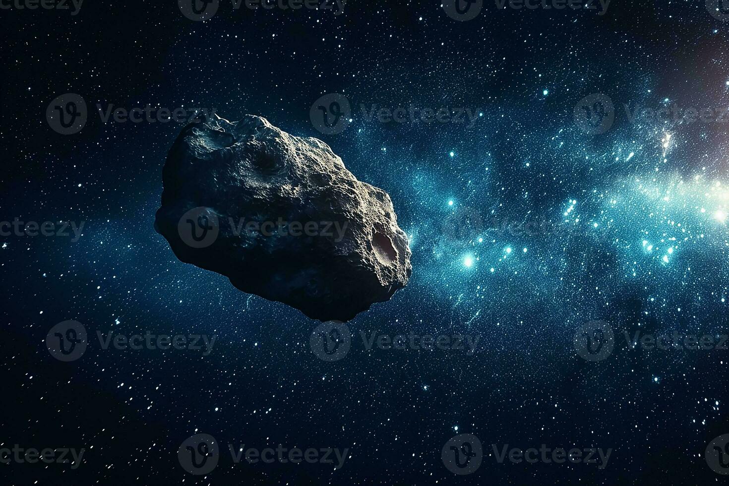 ai generiert Asteroid im das Raum foto