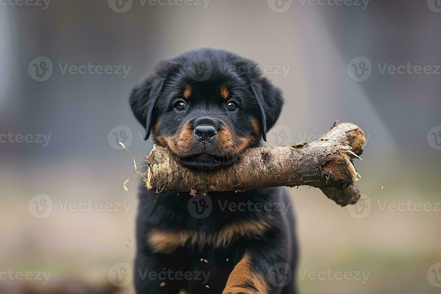 ai generiert ein schwarz süß Rottweiler Hündchen foto