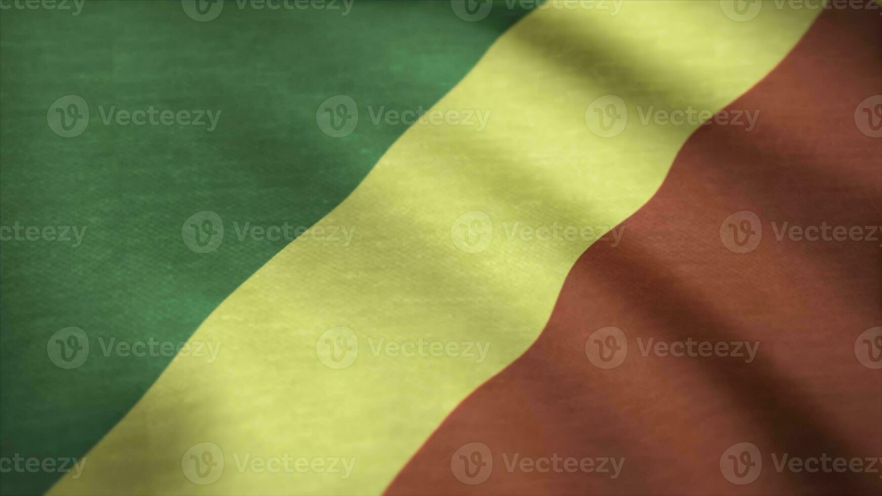 Republik von das Kongo Flagge winken Animation. Flagge von Kongo foto