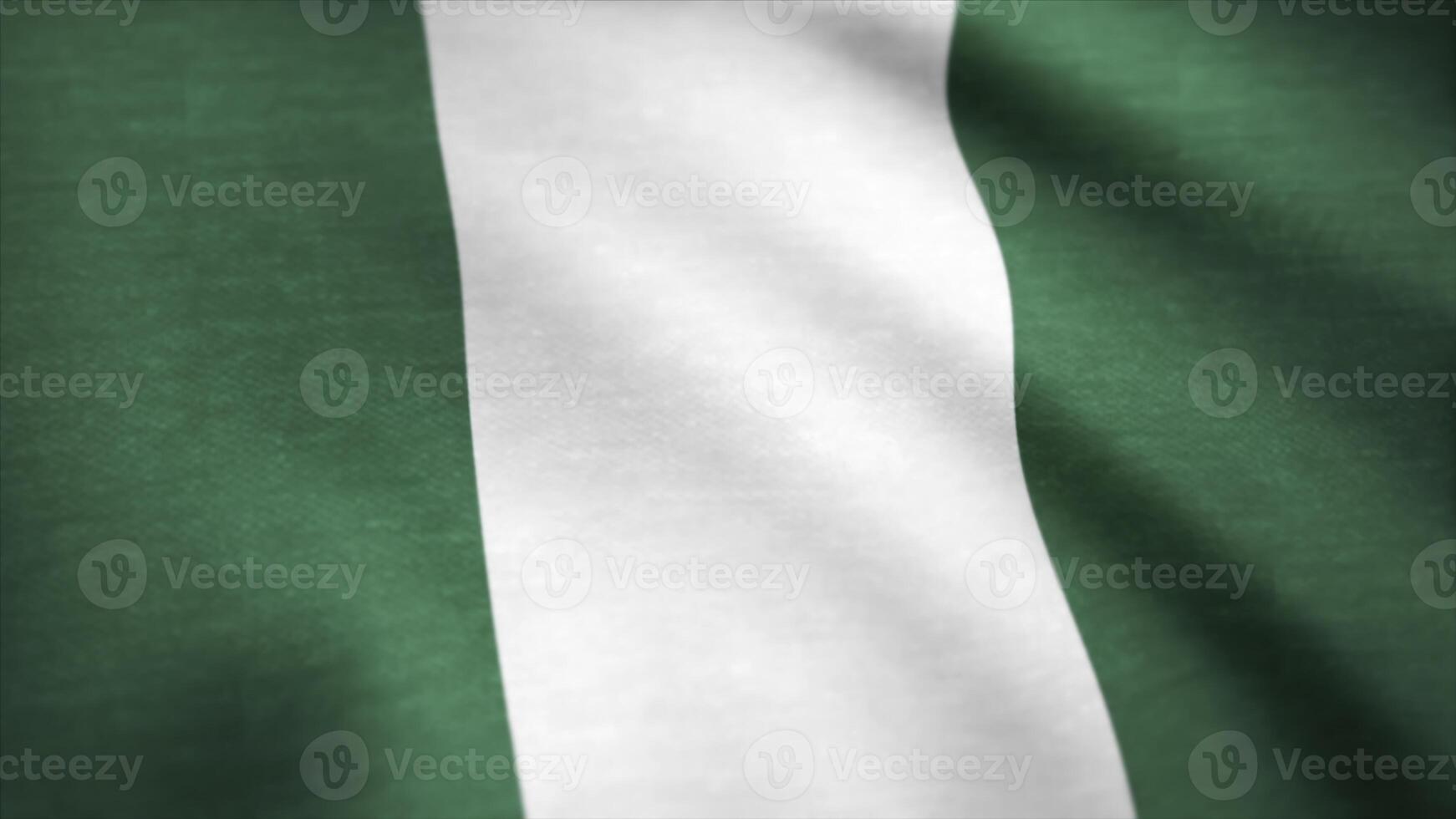 Flagge von Nigeria Animation. Nigeria Flagge winken auf Wind foto