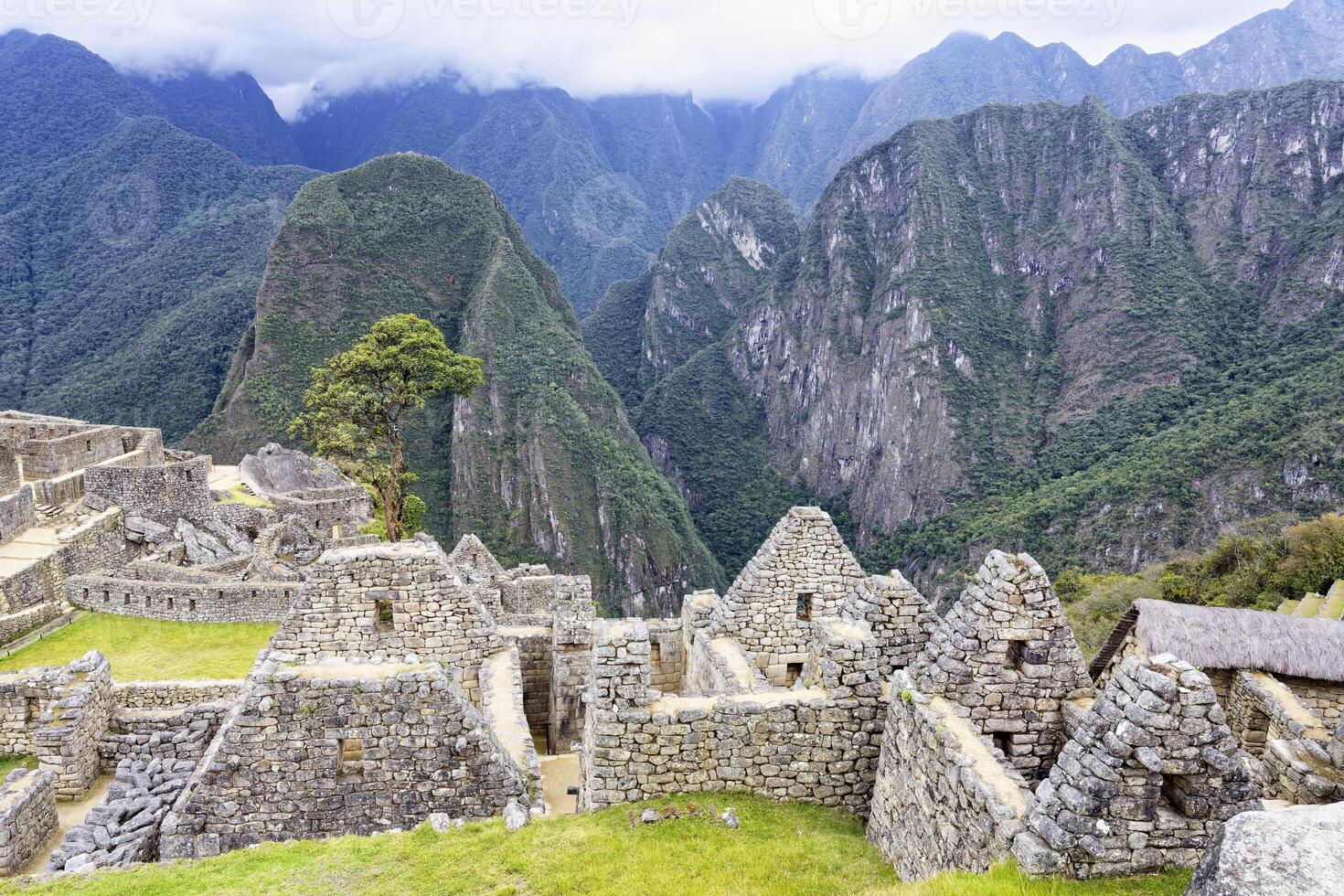 machu Picchu, ruiniert Stadt von das Inkas, Anden Kordillerie, urubamba Provinz, cusco, Peru foto