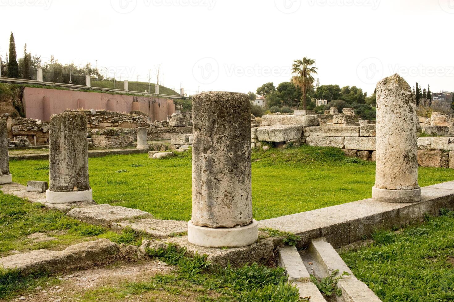 das uralt Friedhof und archäologisch Seite? ˅ von Kerameikos im Athen, Griechenland foto