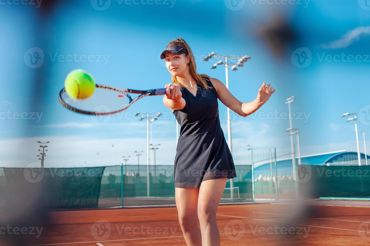 Tennis Gericht, sportlich Körper. Fitness, Gewicht Verlust foto
