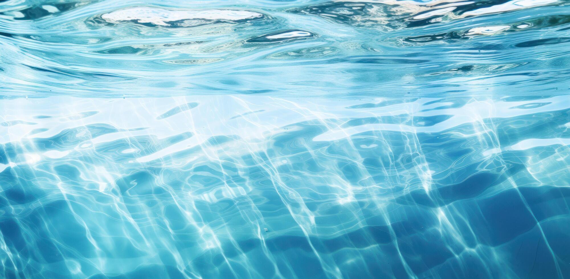 ai generiert ein Bild von ein Wasser Oberfläche mit Blau Wasser foto