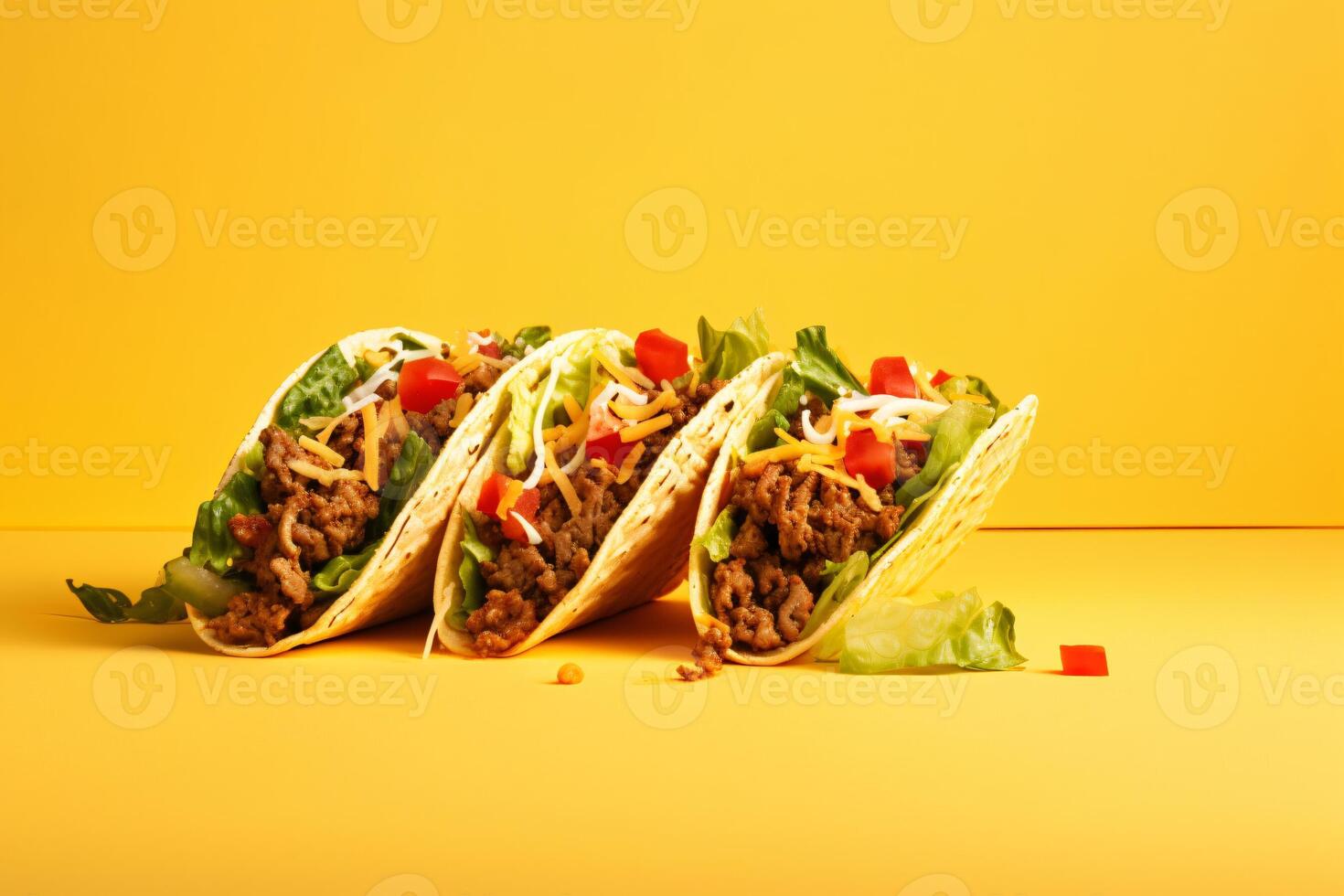 ai generiert traditionell Mexikaner Tacos mit Fleisch und Gemüse generativ ai foto