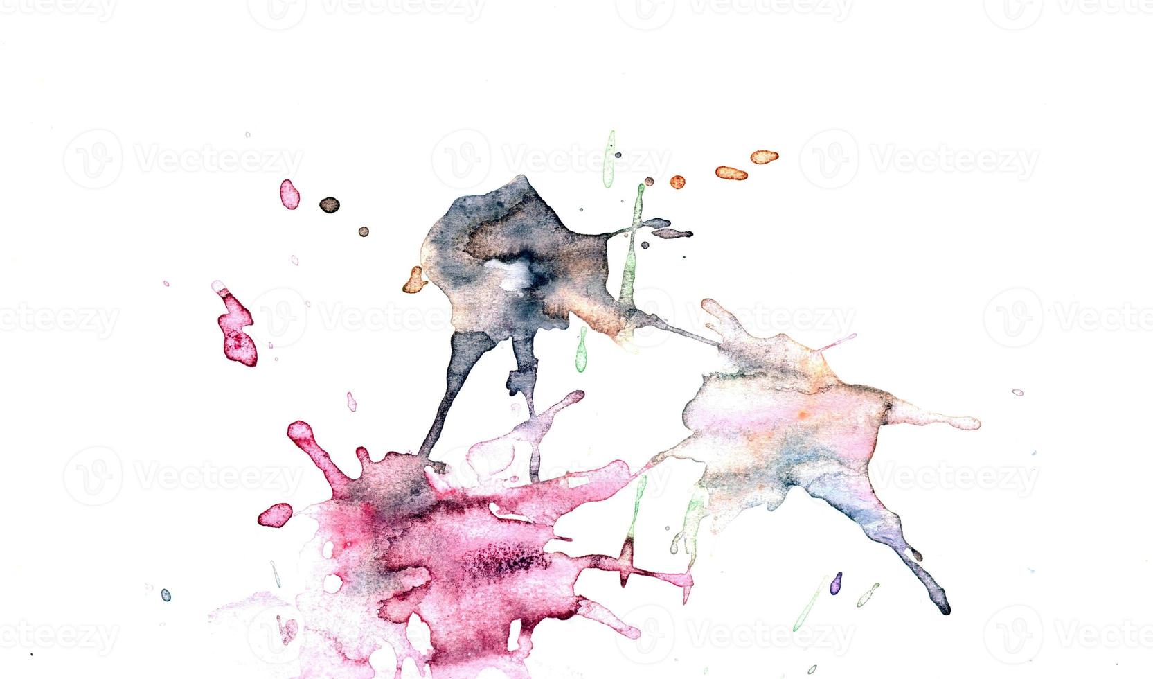 Aquarellillustrationen gezeichnete Farben auf weißem Papierhintergrund foto