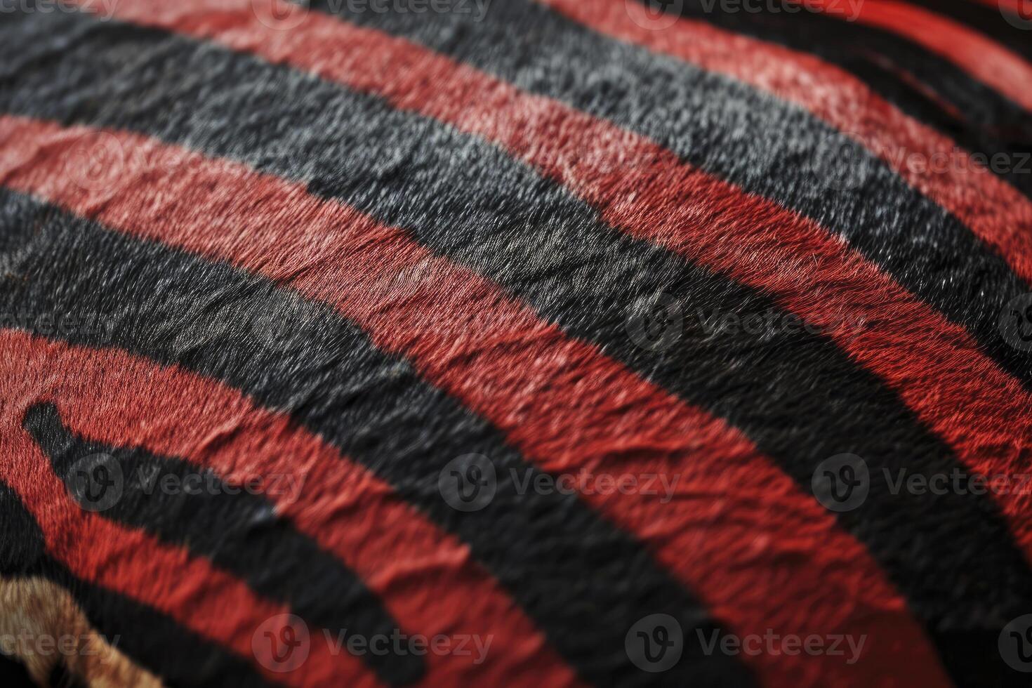 ai generiert Ultra realistisch Zebra Haut Hintergrund schwarz und rot foto