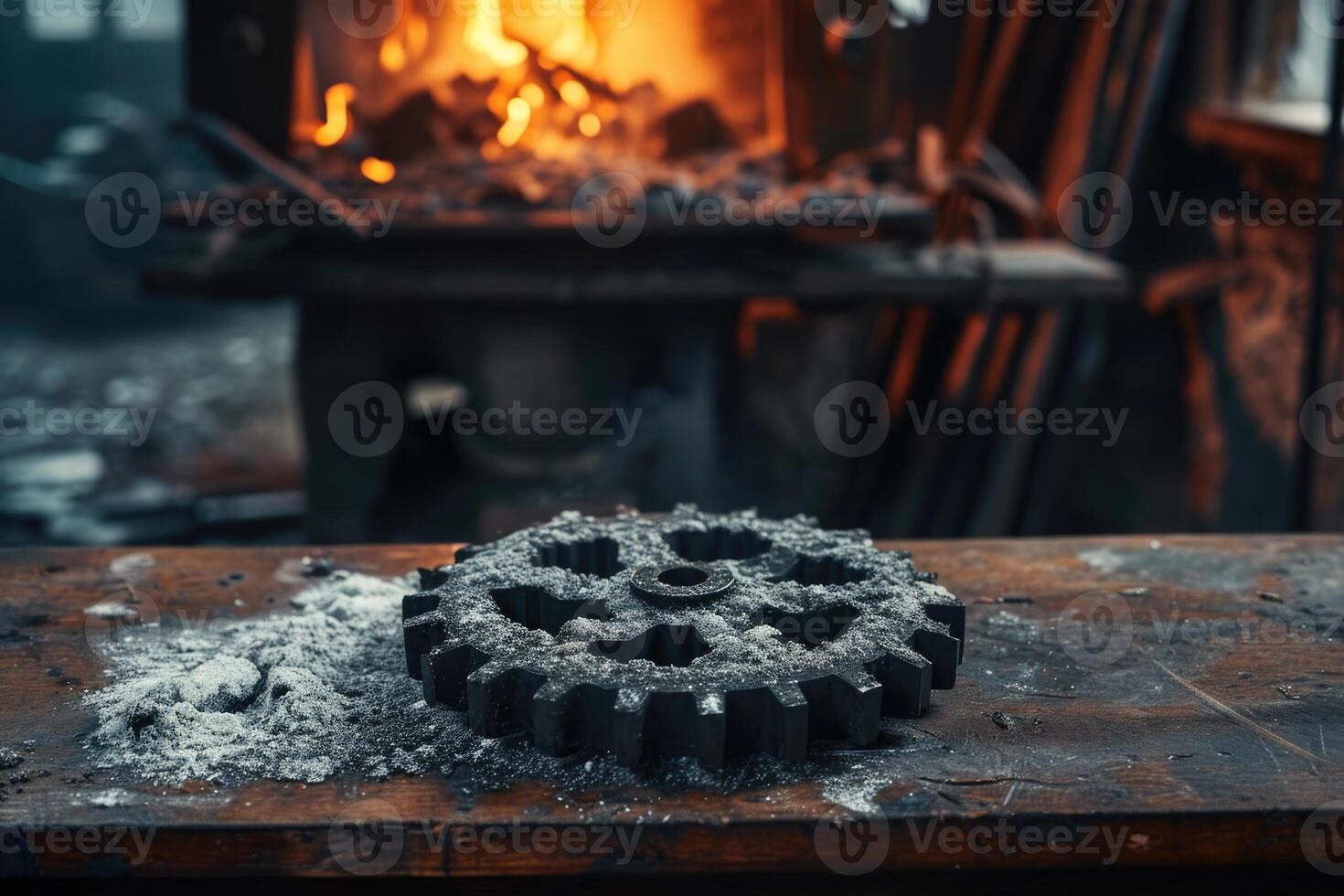 ai generiert Einzelheiten das Ausrüstung ist gemacht von Metall. mechanisch Getriebe gemacht von Stahl foto