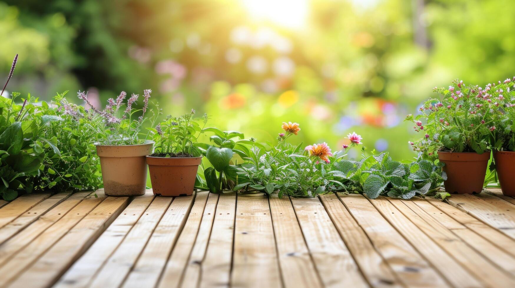 ai generiert schön Gartenarbeit Hintergrund mit Kopieren Raum foto