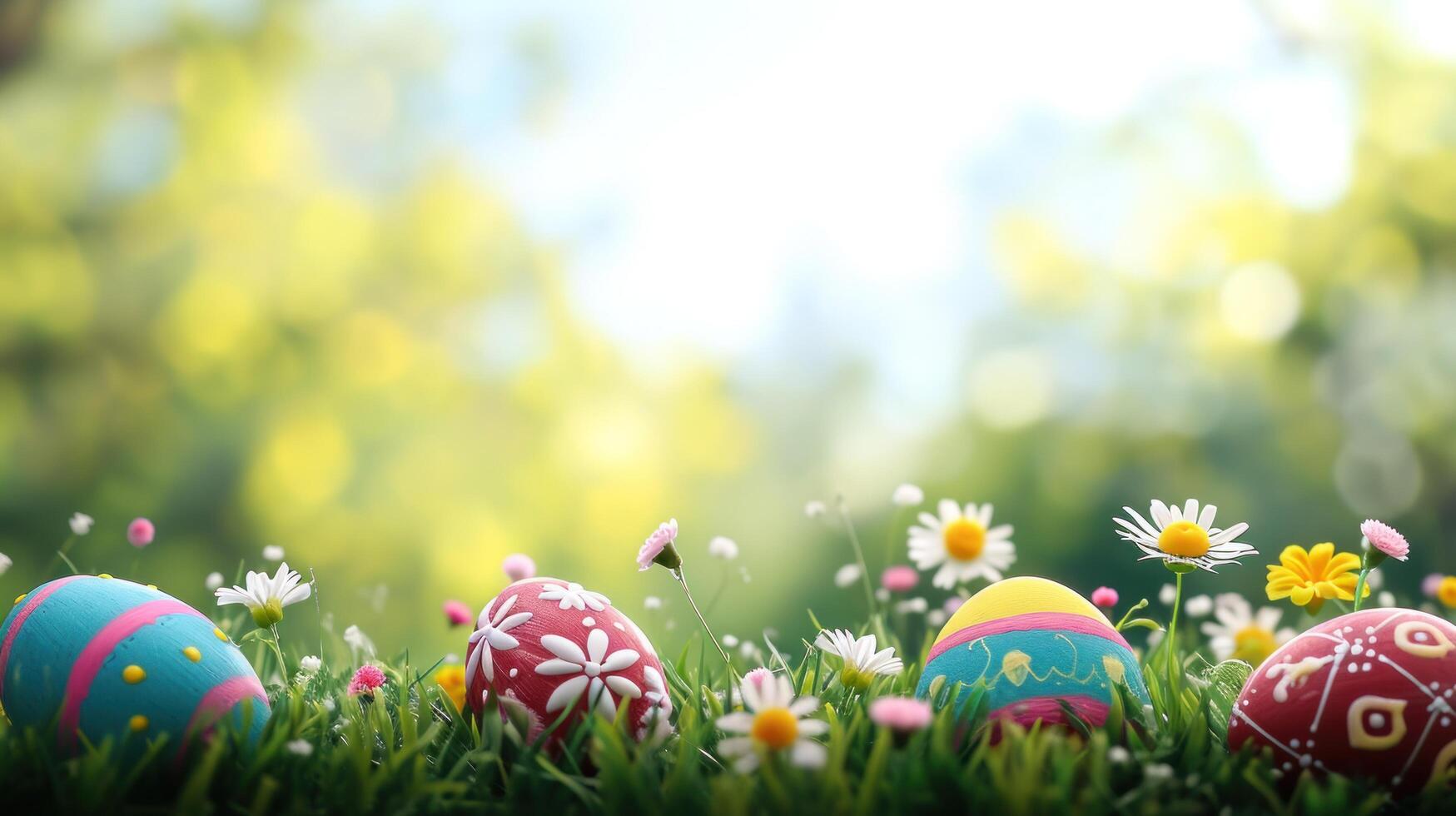 ai generiert Ostern Werbung Hintergrund mit Kopieren Raum foto