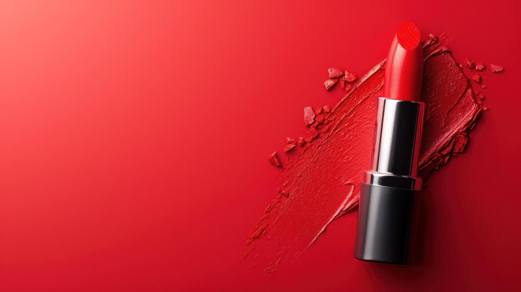 ai generiert Lippenstift Werbung Hintergrund mit Kopieren Raum foto