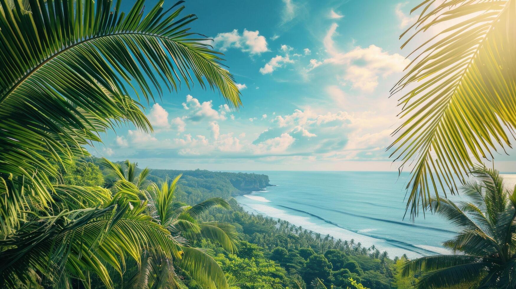 ai generiert Reisen zu bali Werbung Hintergrund mit Kopieren Raum foto