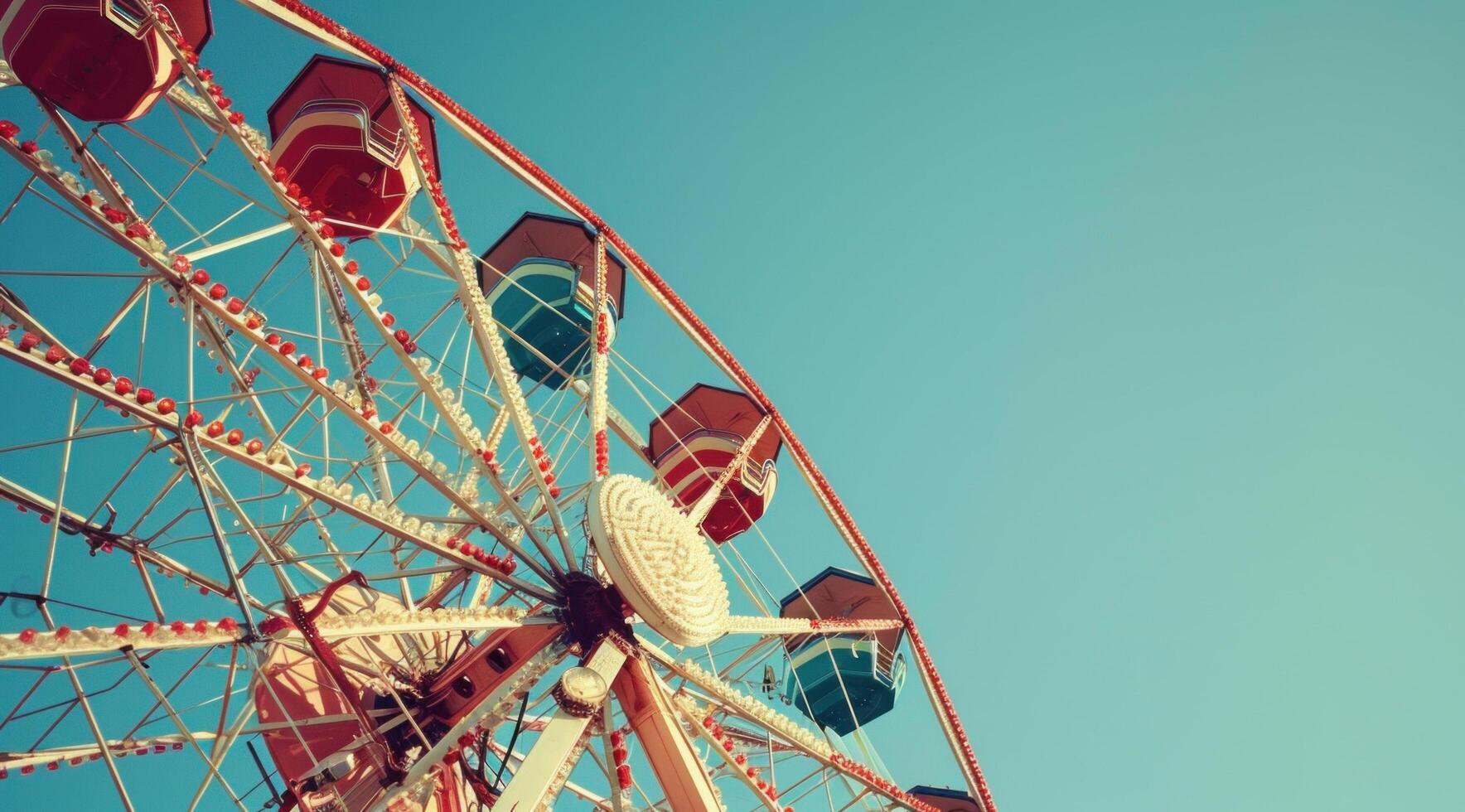 ai generiert ein Ferris Rad beim ein Amüsement Park foto