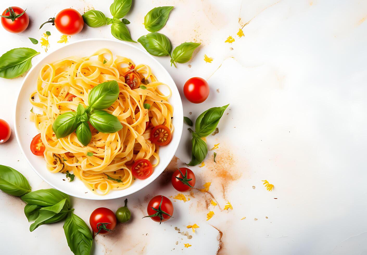 ai generiert Pasta Aglio olio e peperoncino Italienisch Spaghetti mit Knoblauch Chili Pfeffer und Olive Öl auf ein schwarz foto