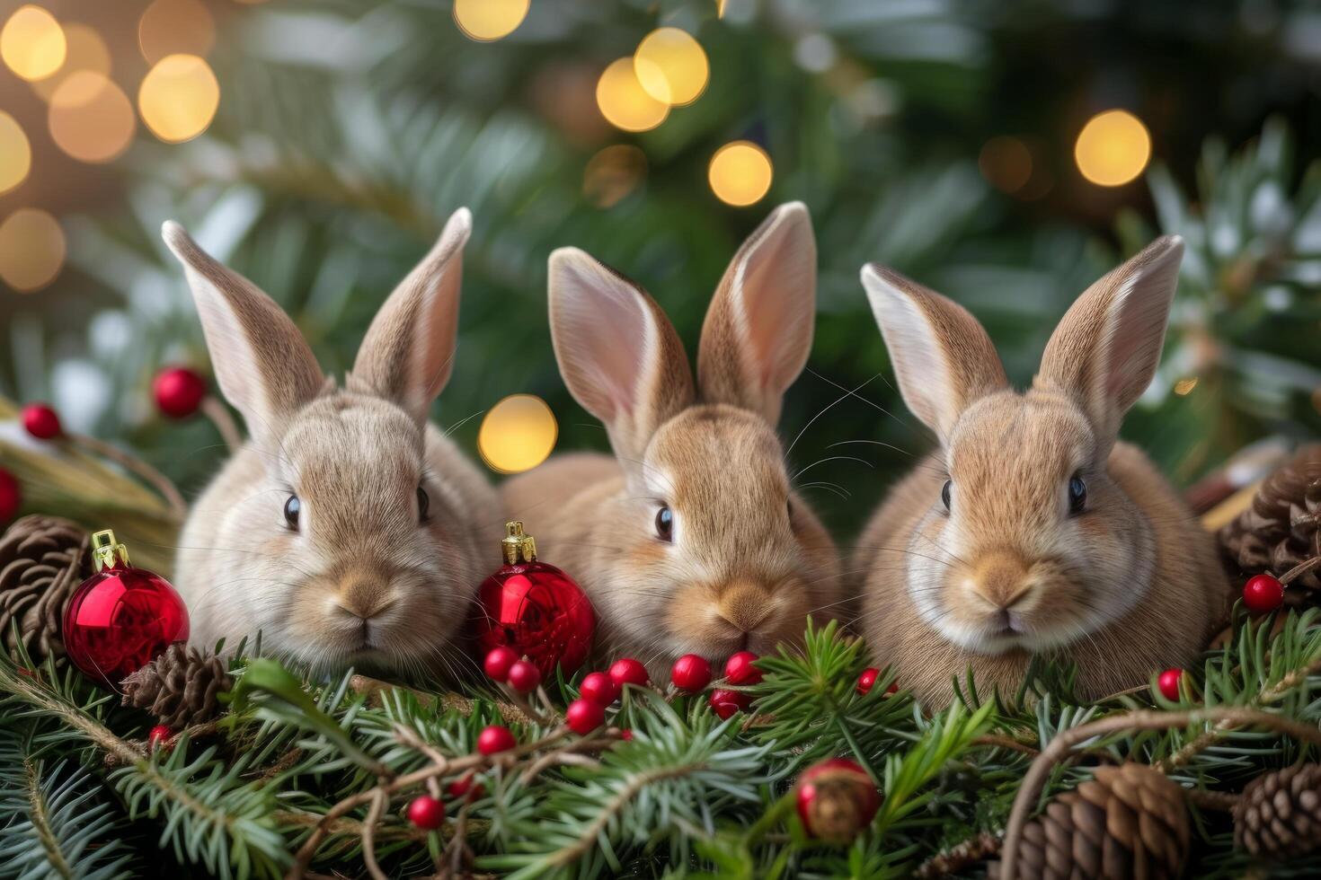 ai generiert Hase Oase. bezaubernd Hasen Rahmen Ihre festlich Botschaft foto