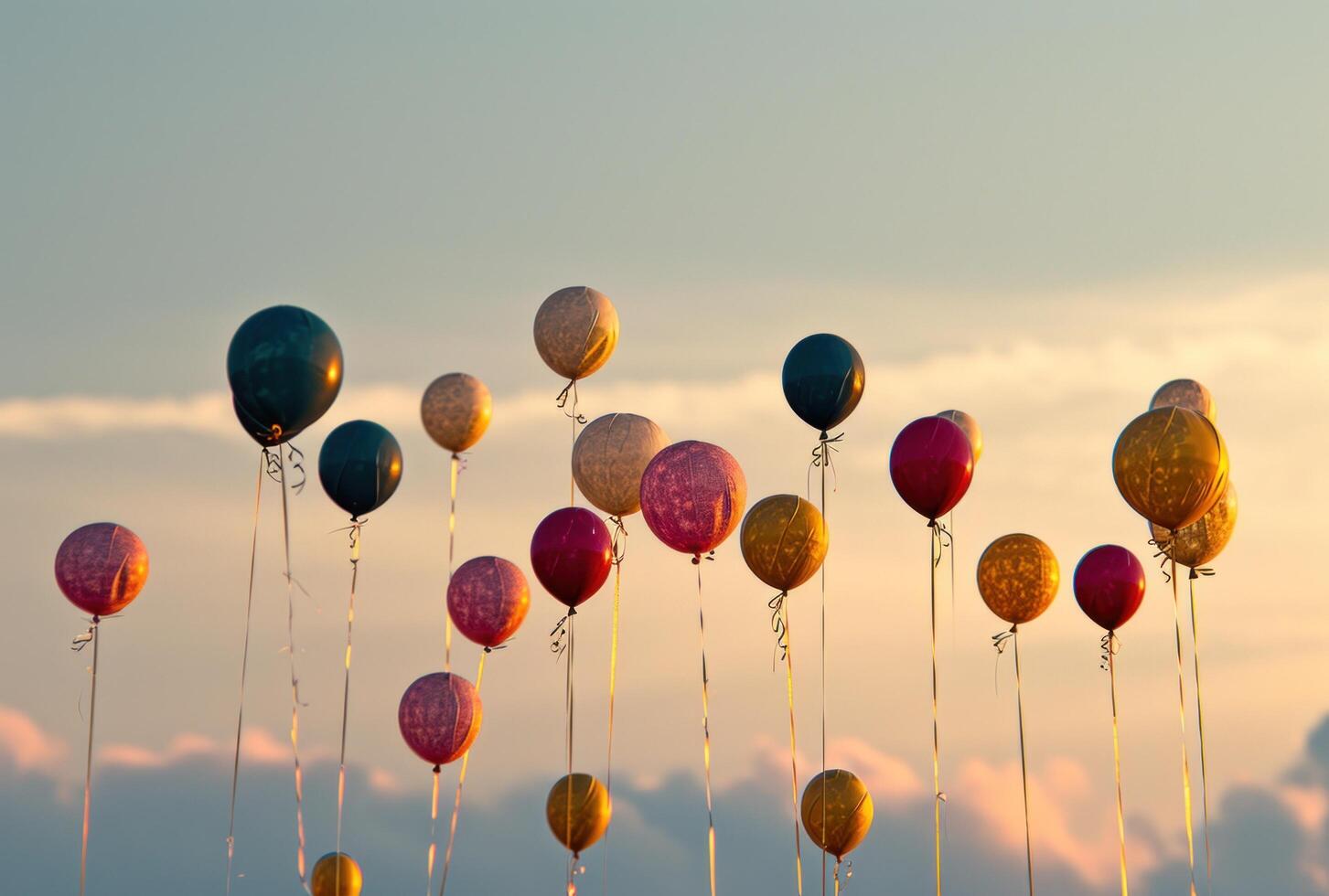 ai generiert bunt lebendig Luftballons Hintergrund foto