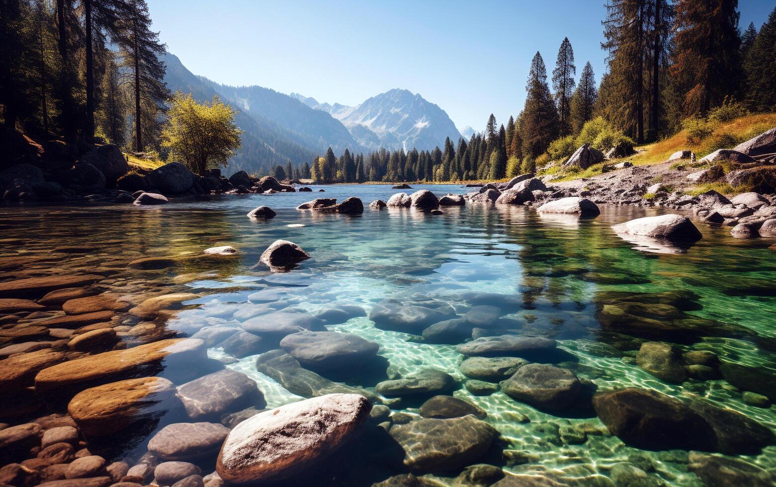 heiter Kaskaden im Grün Oase foto