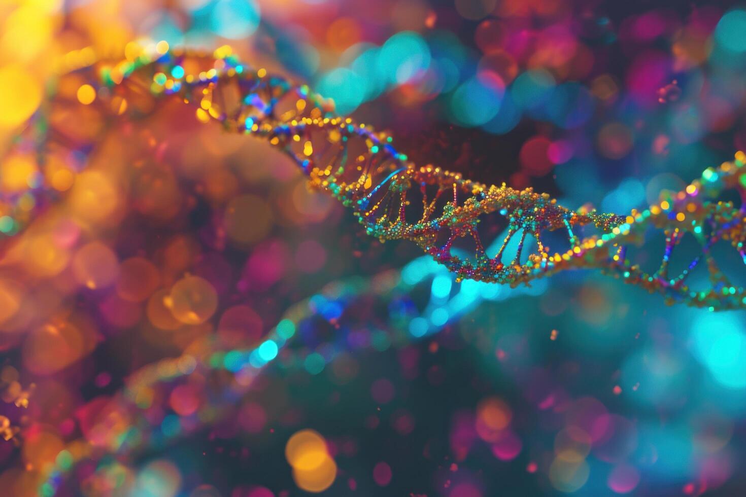 ai generiert ein schön Bild von bunt DNA foto