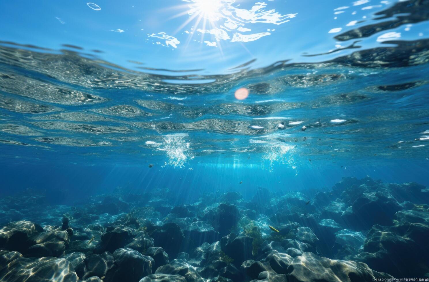 ai generiert unter ein Sonne Licht im das Meer, foto