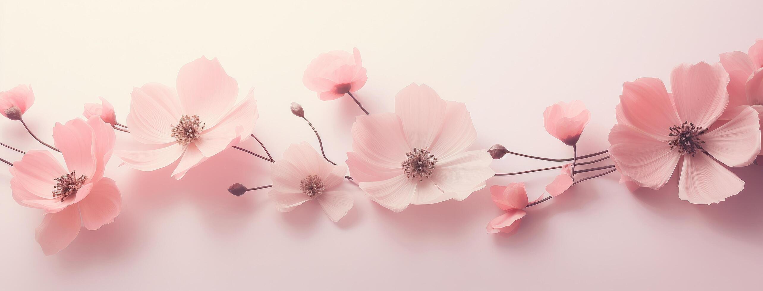 ai generiert abstrakt Hintergrund von Rosa Blumen foto