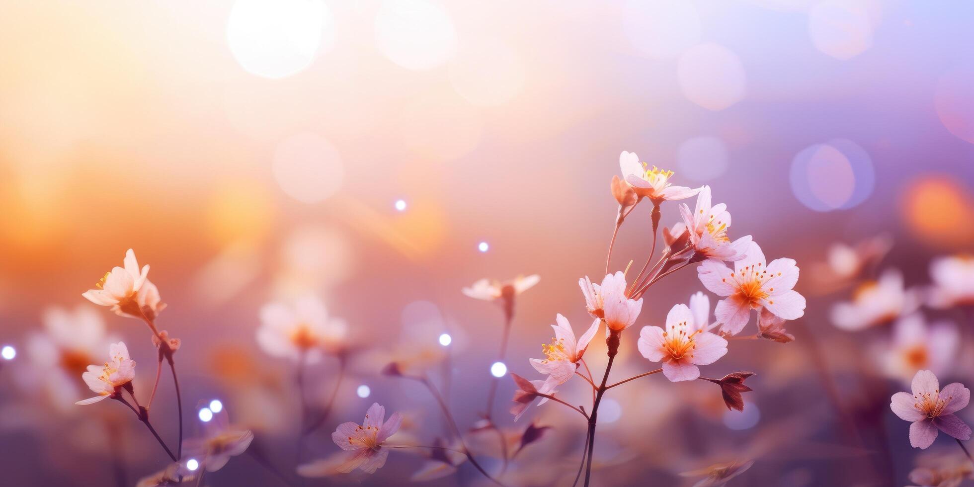 ai generiert ein abstrakt Frühling Hintergrund, voll von bunt Blumen foto