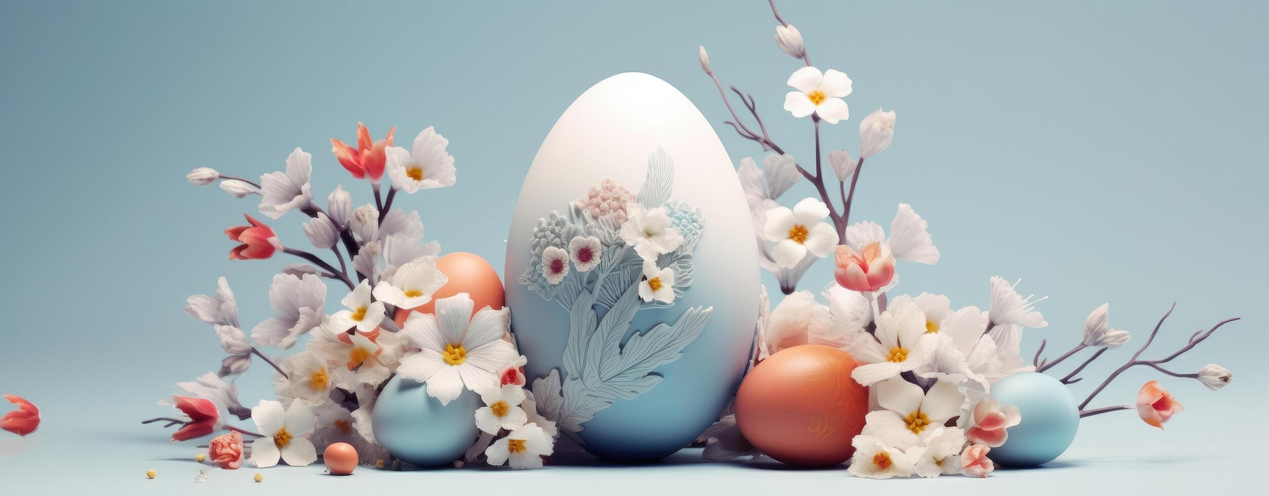 ai generiert ein animiert Ostern Ei auf das Weiß Hintergrund foto