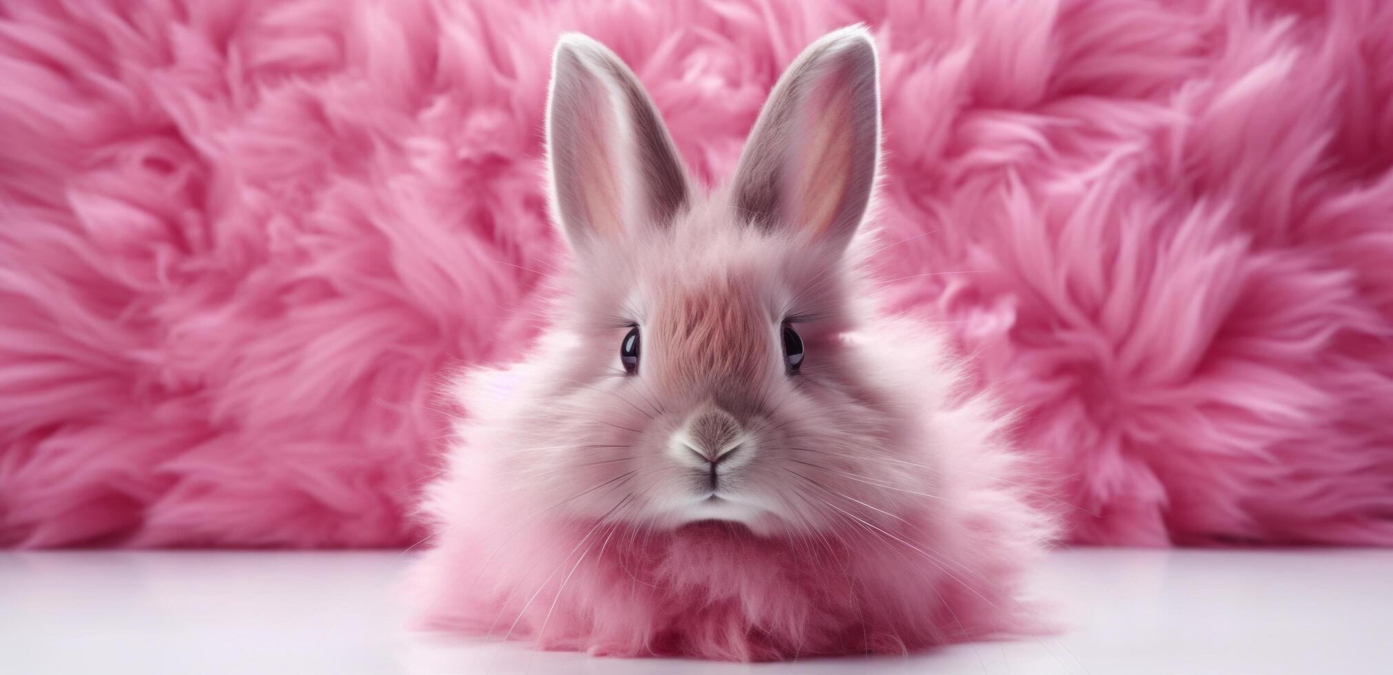 ai generiert Hase Rosa Hase foto