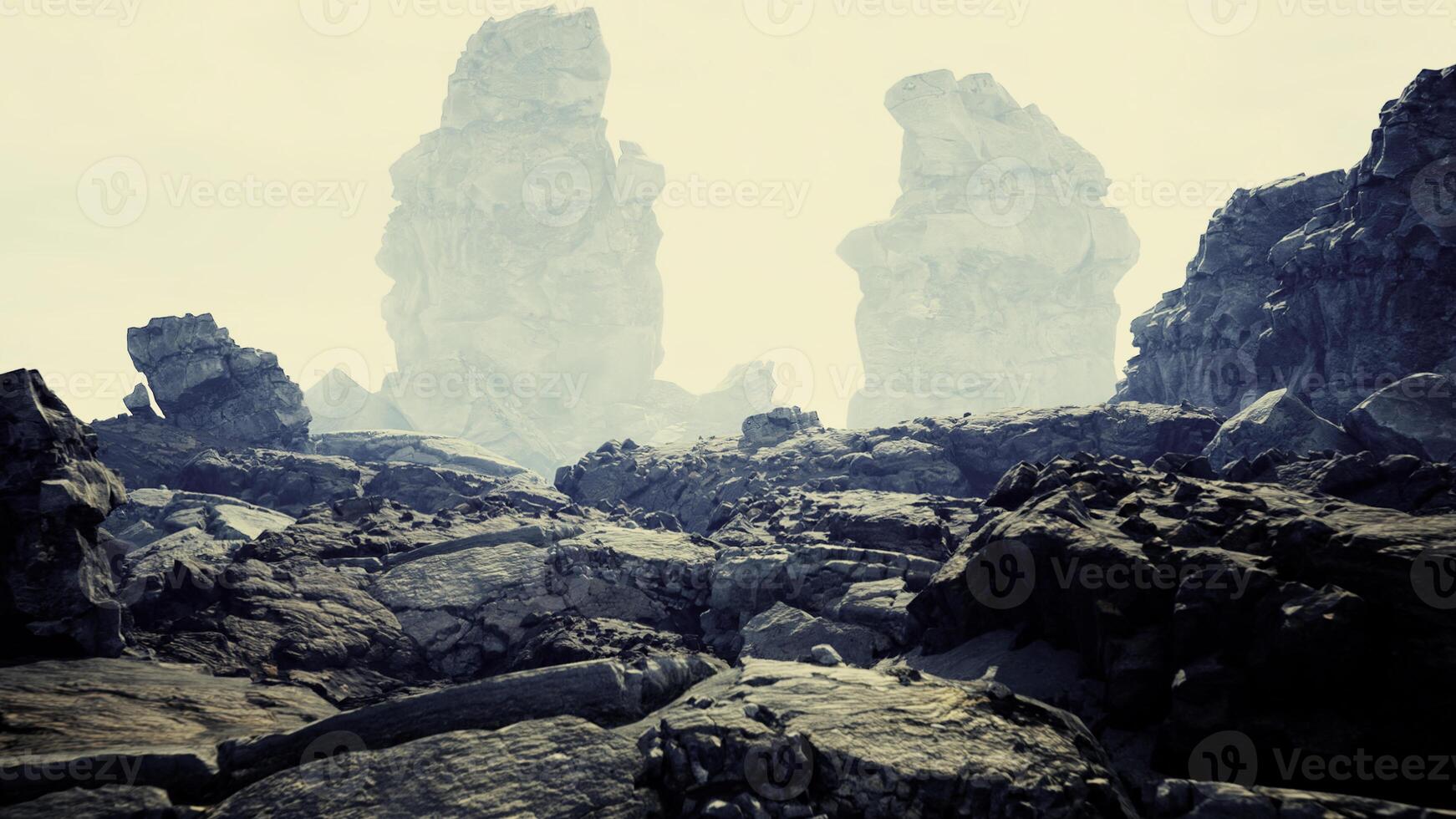 Berge. Design. schön Landschaften im Grafik gemacht auf welche Dort sind schön Steine und Hügel. foto