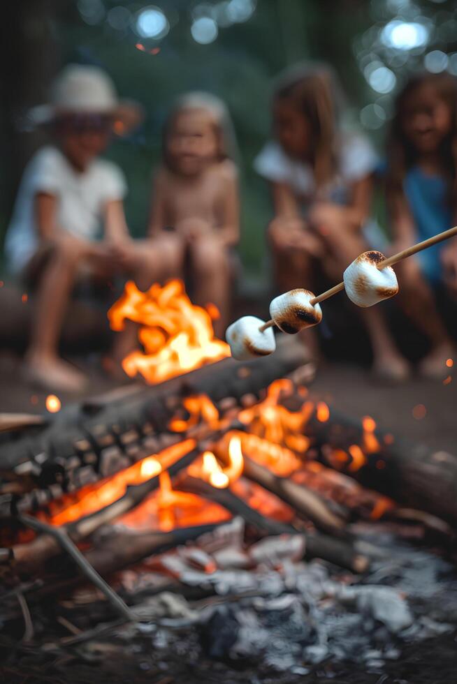 ai generiert der Natur Spielplatz Kinder Umarmen Grün Spaß und Aktivitäten foto