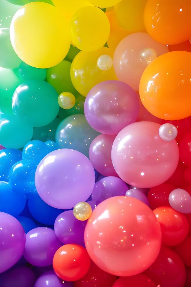 ai generiert Regenbogen farbig Ballon foto