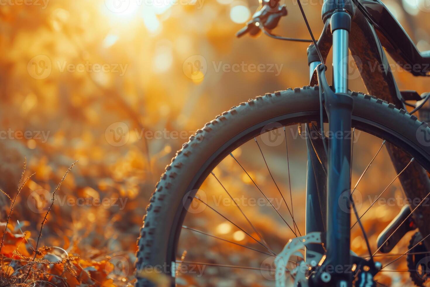 ai generiert Berg Radfahren Nieder Hügel absteigend schnell auf Fahrrad. Berg Fahrrad. generativ ai foto