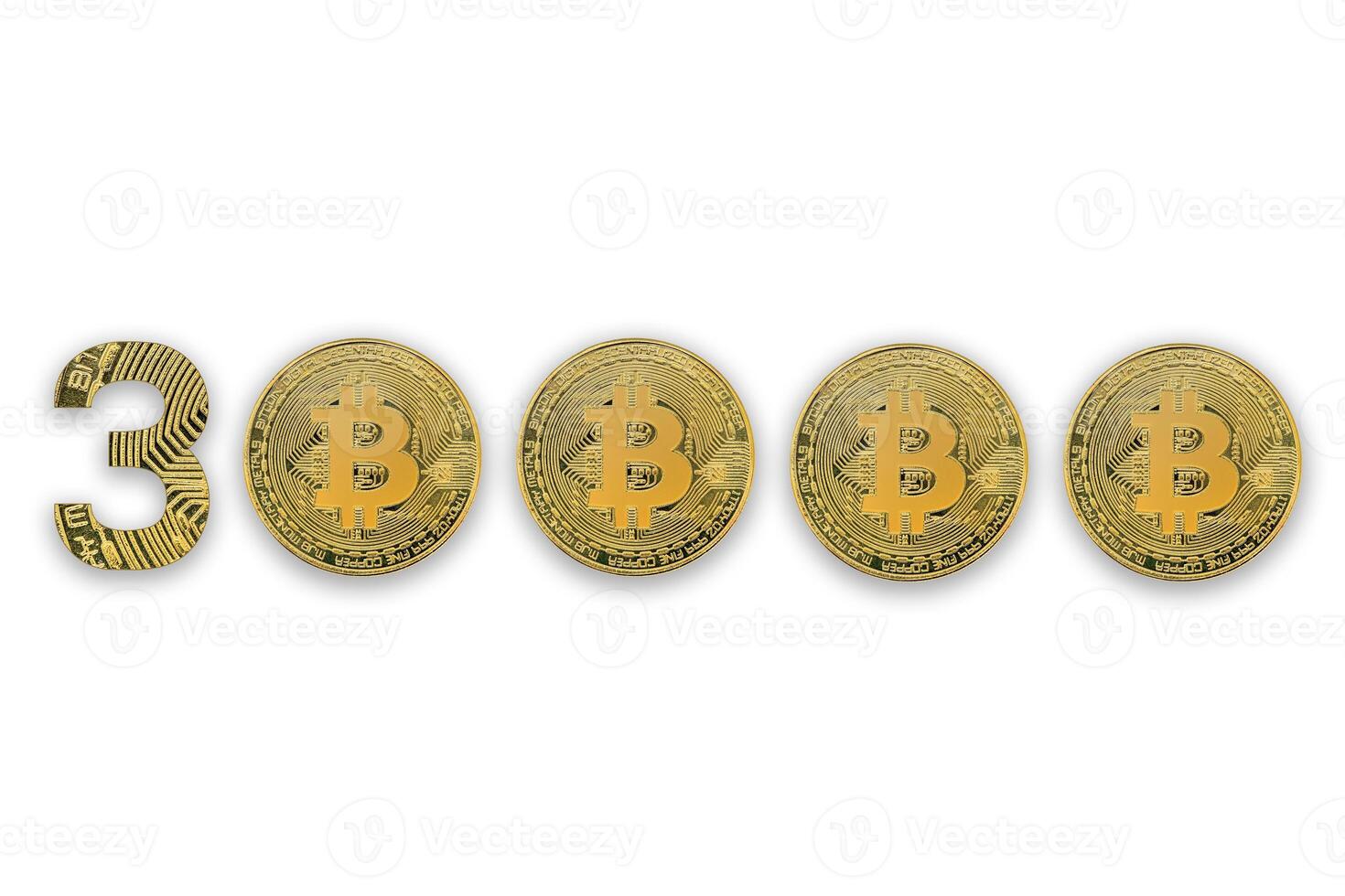 30000 Bitcoin Austausch Rate, isoliert. Krypto Währung Stil zum Design. foto