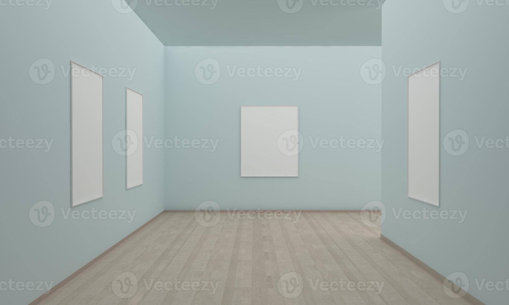 Kunstgalerie Rahmen Mockup 3D-Darstellung und 3D-Rendering foto