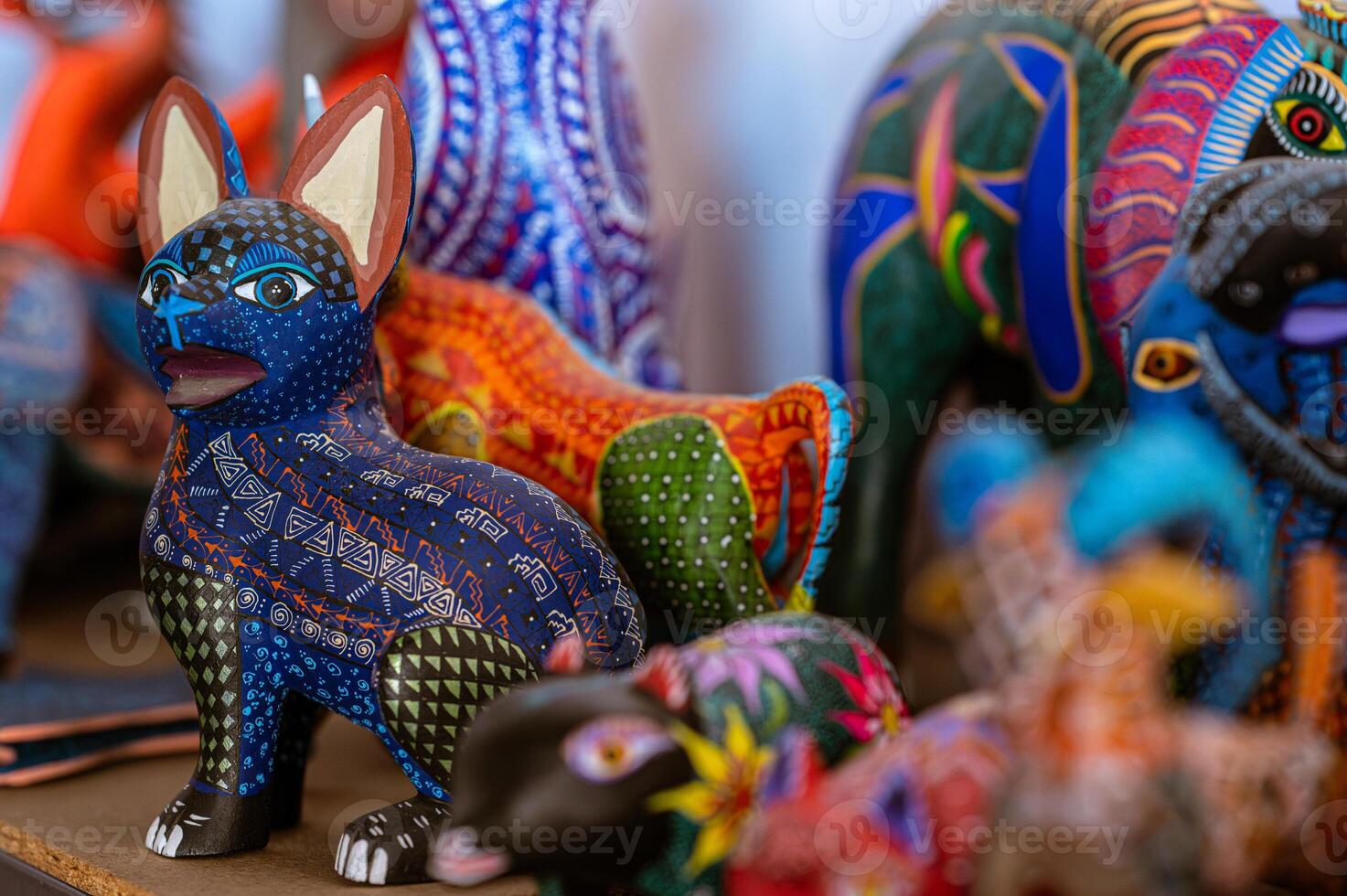 Mexikaner Volk Kunst Skulpturen und Souvenirs zum Verkauf im Mexiko Stadt, Mexiko. foto