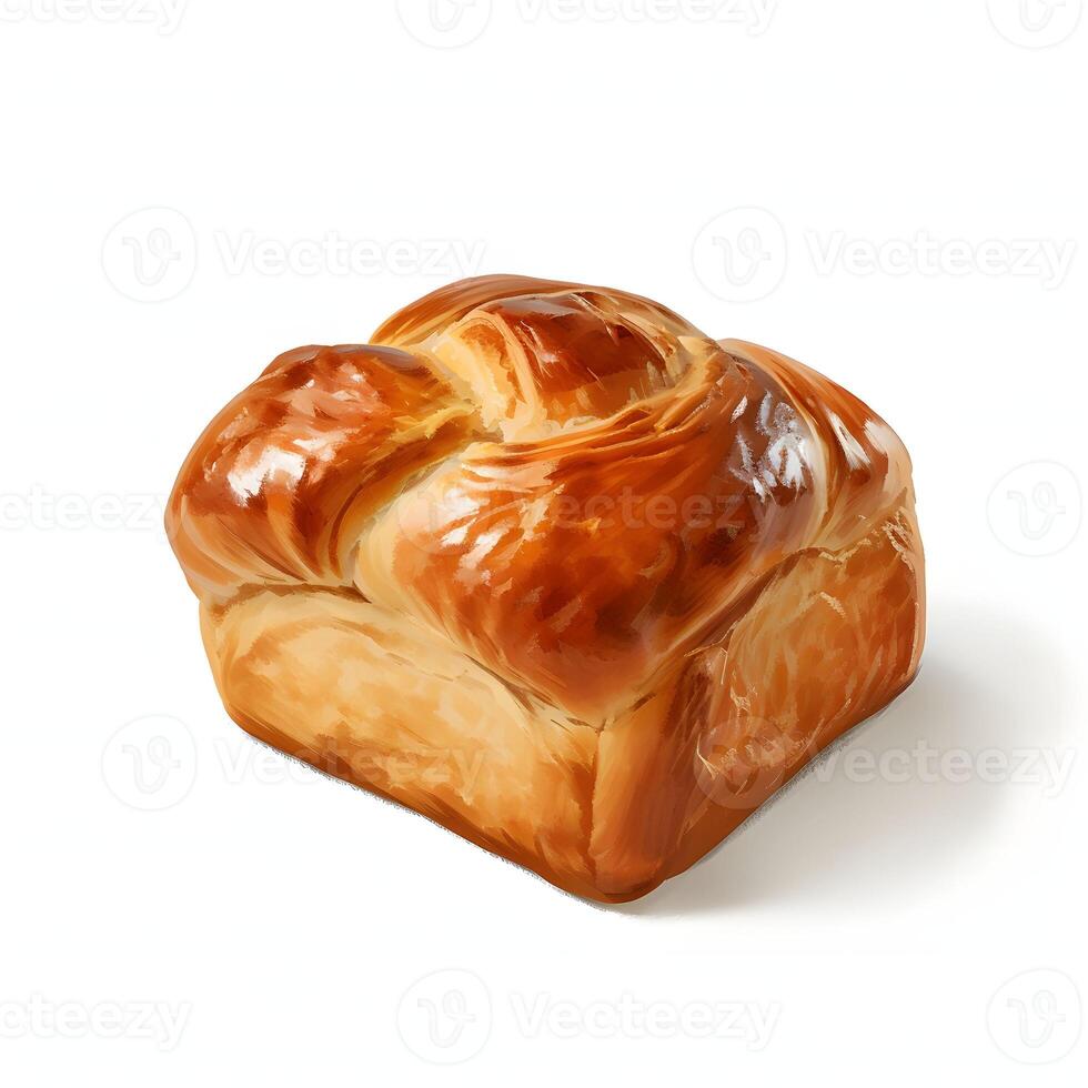 ai generiert isoliert Brioche auf Weiß Hintergrund foto