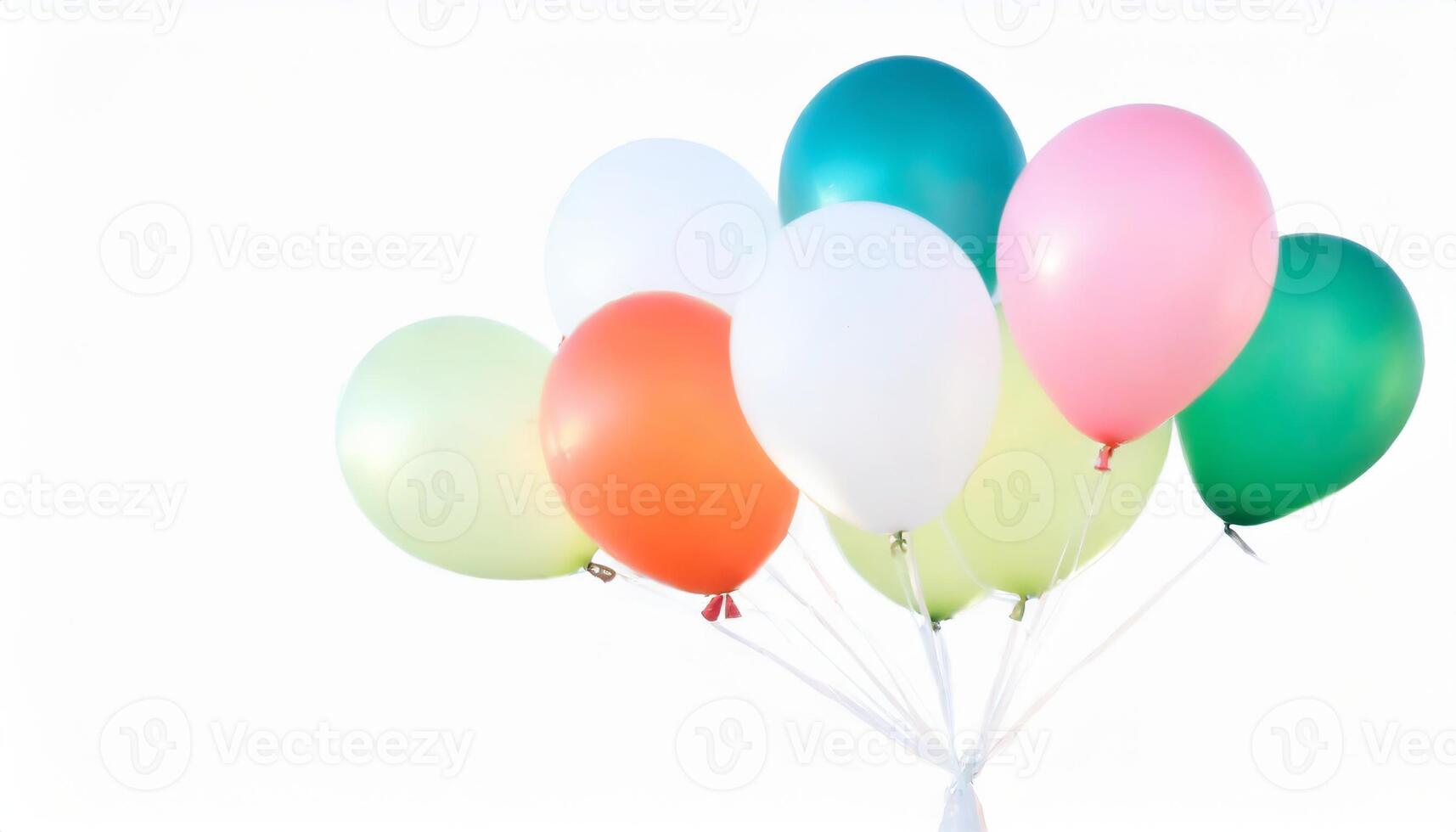 ai generiert bunt Luftballons Dekoration, Party Feier Konzept foto