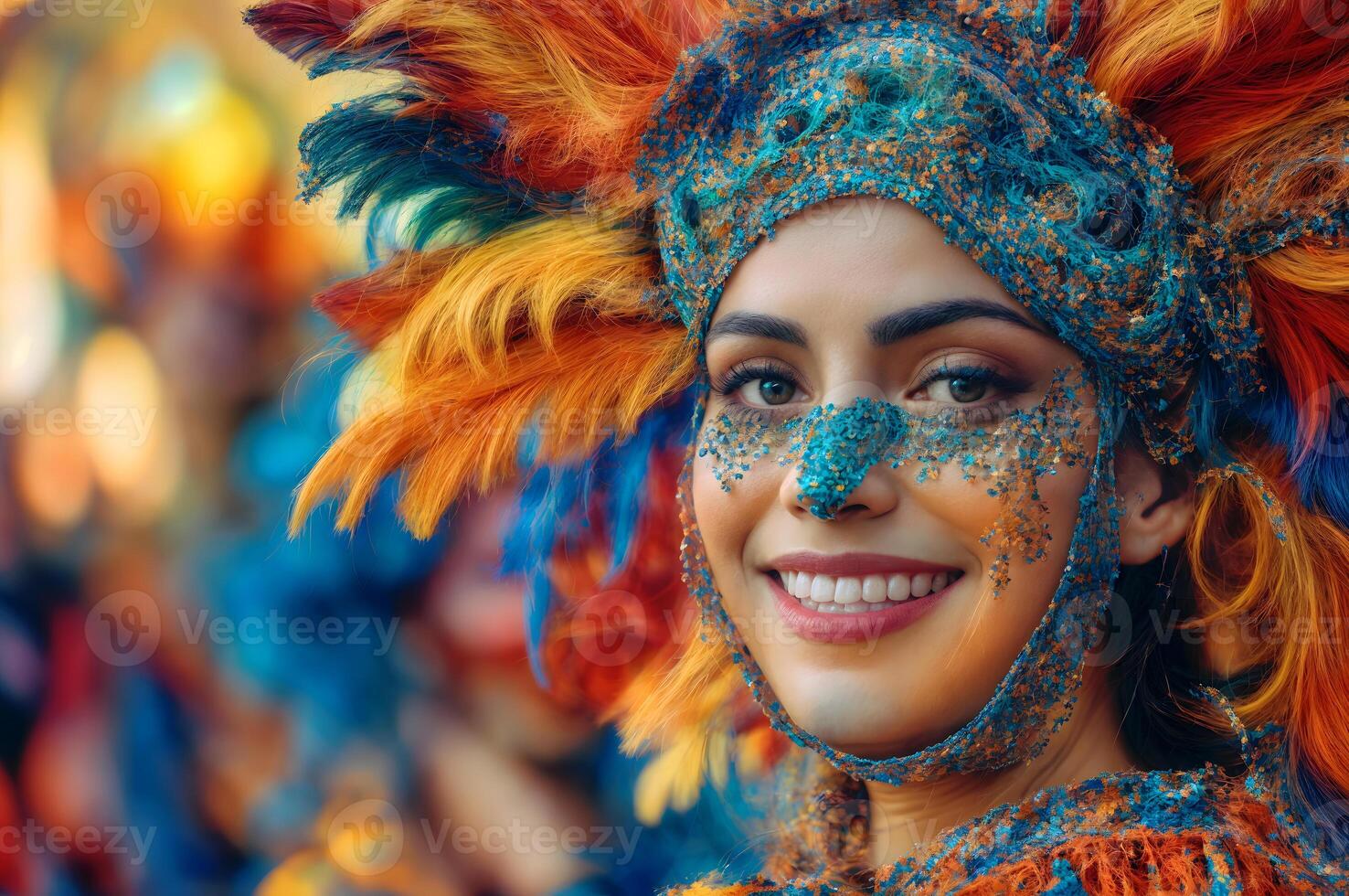 ai generiert Brasilianer Karneval Masken foto