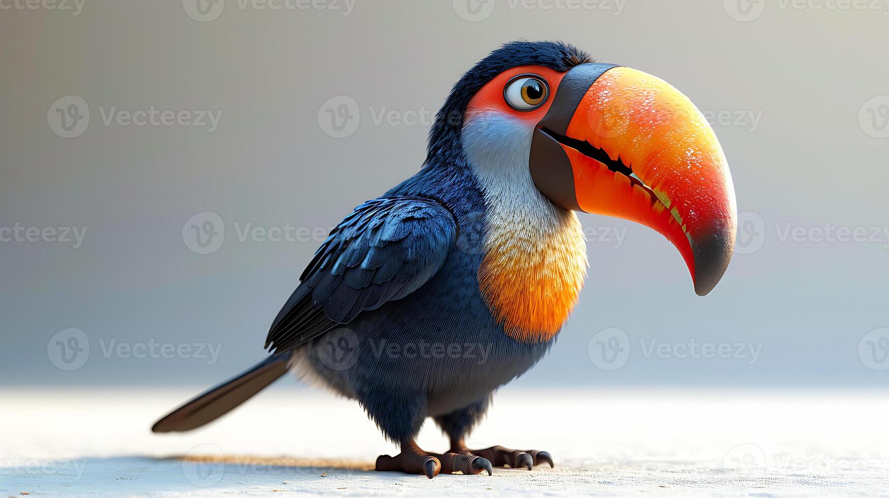 ai generiert Aussicht von ein schön Tukan Vogel foto