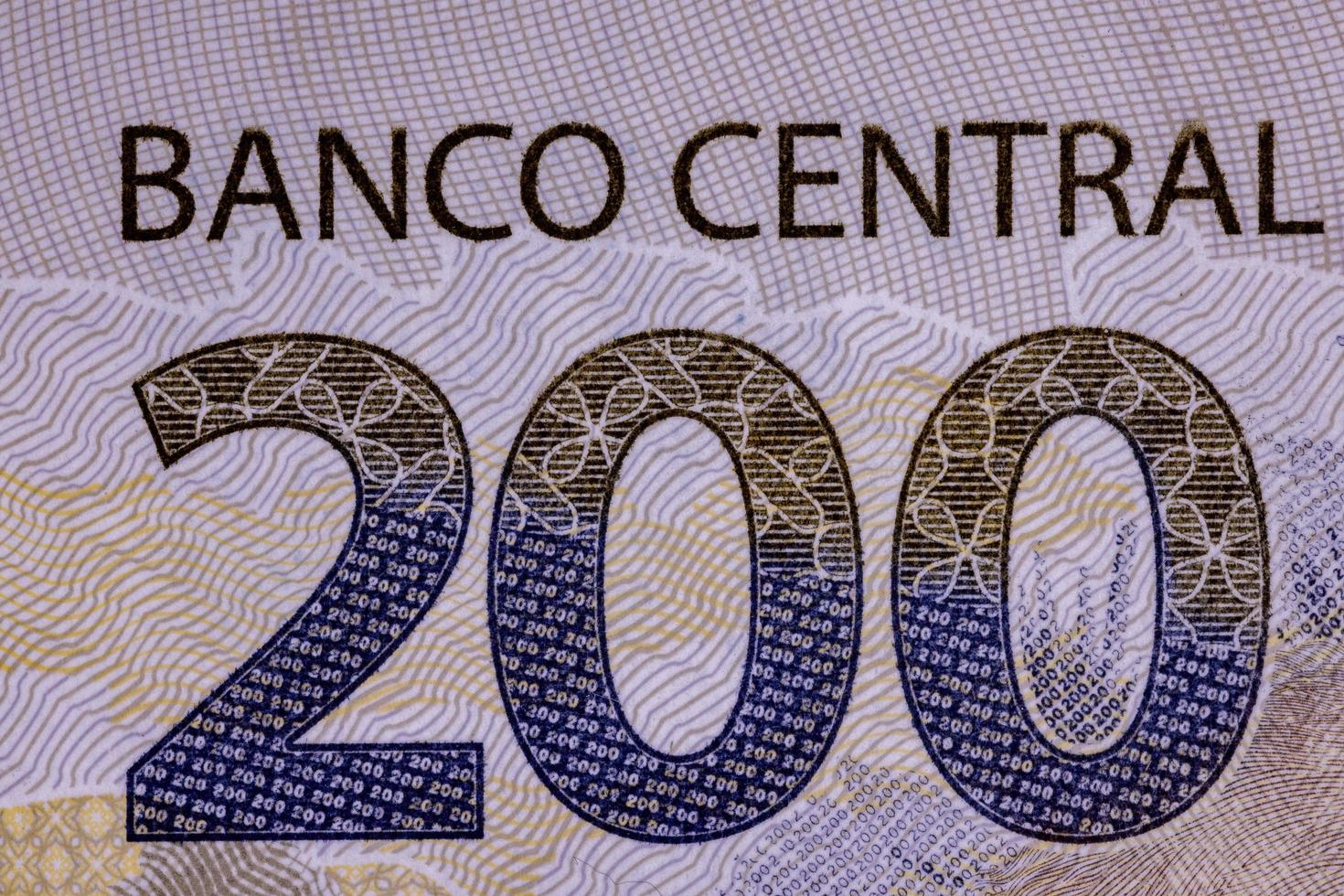 cassilandia, mato grosso do sul, brasilien, 2021 -neue zweihundert brasilianische echte banknote foto